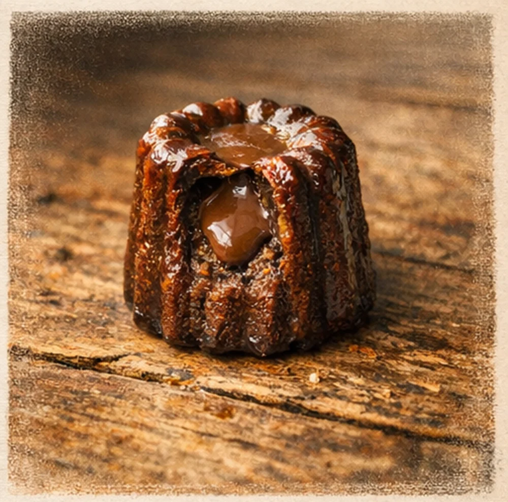 Dulce de Leche canelé with glossy caramelised top